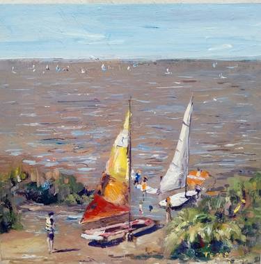 Original Impressionism Beach Paintings by Federico Tesei