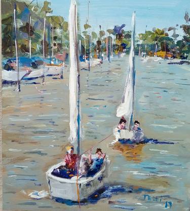 Print of Boat Paintings by Federico Tesei