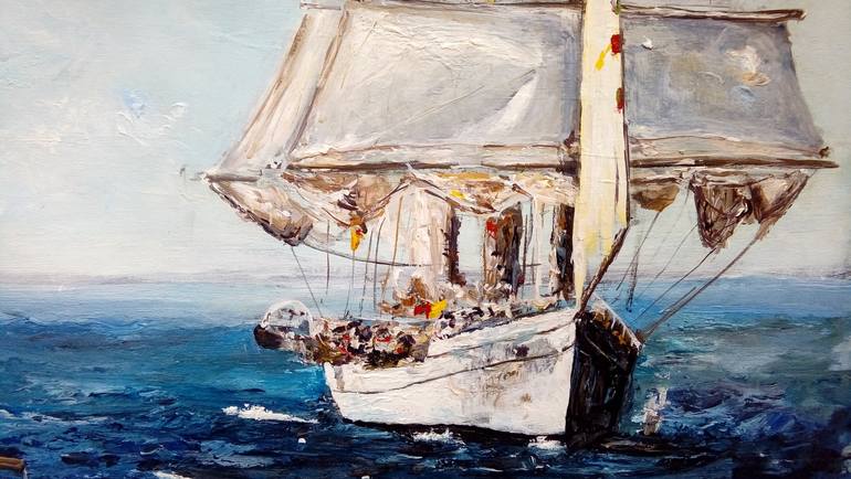 Original Figurative Boat Painting by Federico Tesei