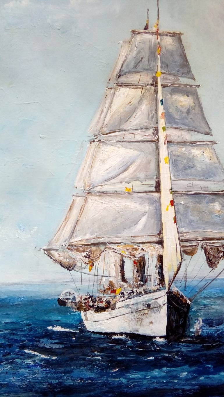 Original Boat Painting by Federico Tesei