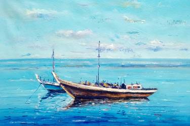 Original Expressionism Boat Paintings by Federico Tesei