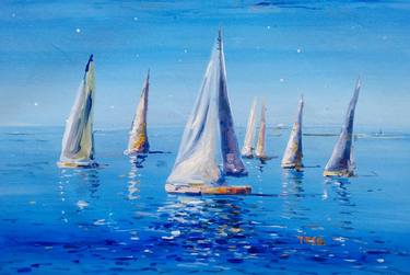 Print of Expressionism Sailboat Paintings by Federico Tesei