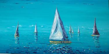 Print of Sailboat Paintings by Federico Tesei