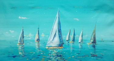 Original Abstract Expressionism Sailboat Paintings by Federico Tesei