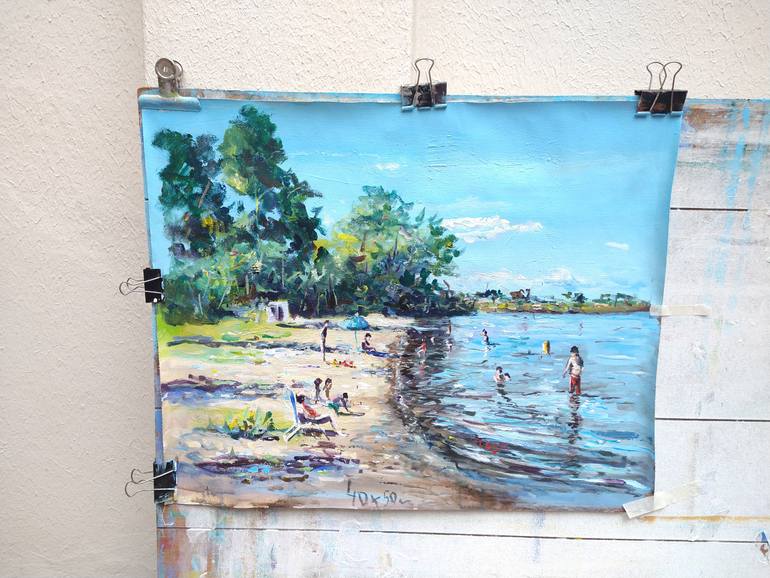 Original Figurative Beach Painting by Federico Tesei
