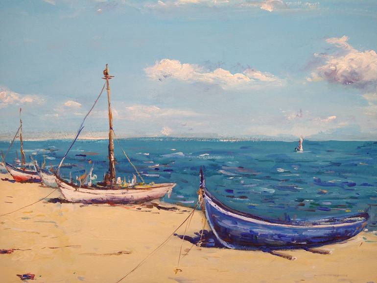 Original Expressionism Boat Painting by Federico Tesei