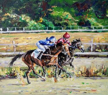 Racehorses (with dire frame). thumb