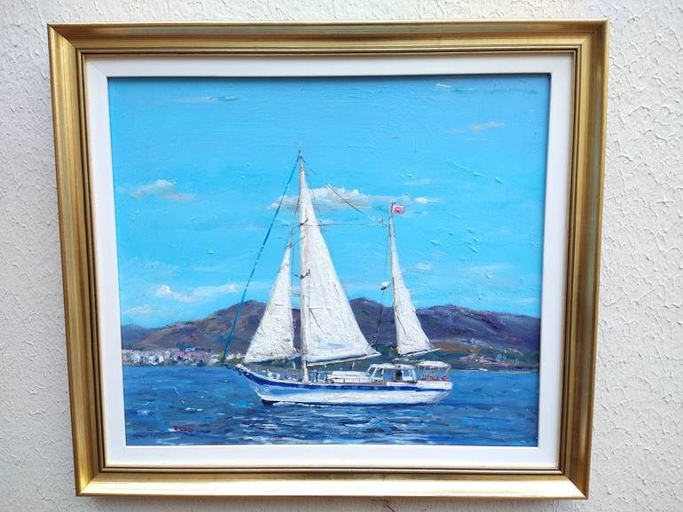 Original Sailboat Painting by Federico Tesei