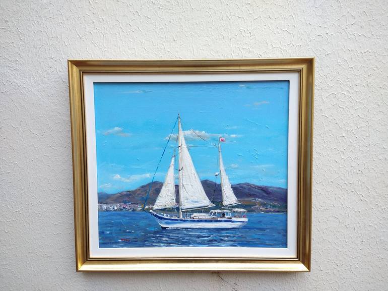 Original Figurative Sailboat Painting by Federico Tesei