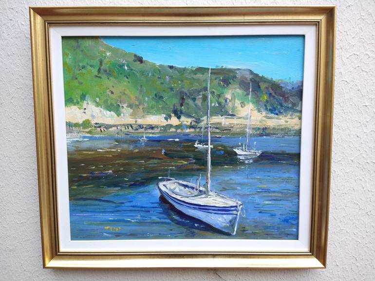 Original Fine Art Sailboat Painting by Federico Tesei