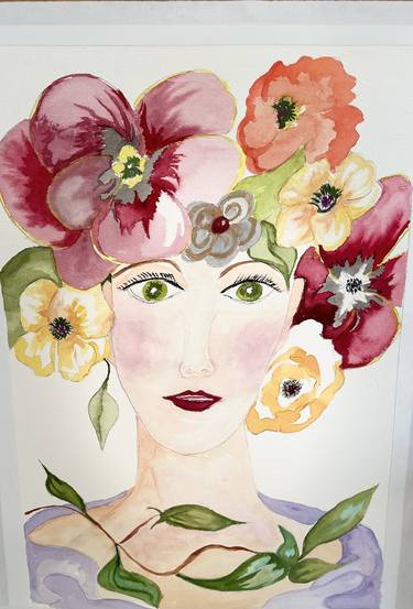 Original Floral Painting by Ronnie Miller-Katz