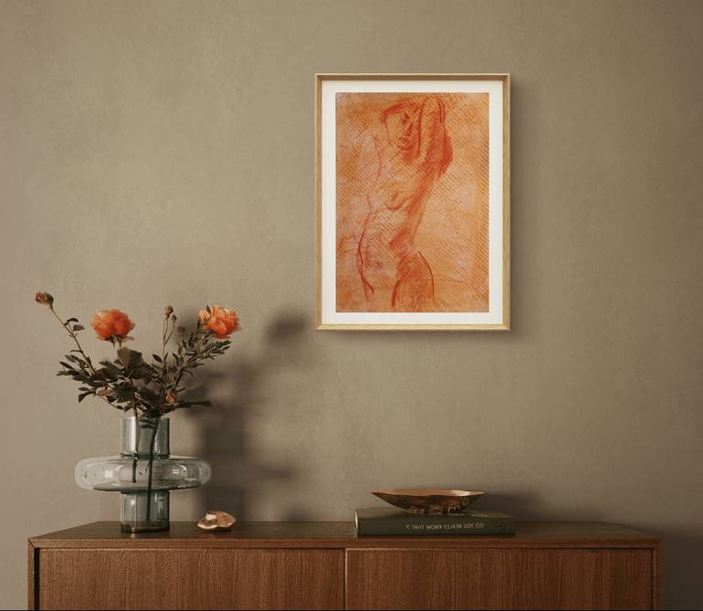 Original Figurative Nude Drawing by Stanislava Cherkasova