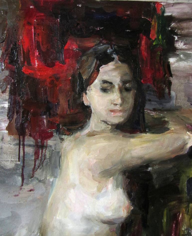 Original Figurative Nude Painting by Stanislava Cherkasova