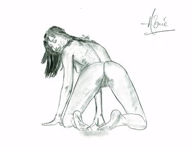 Print of Realism Erotic Drawings by Louis-Francois Alarie