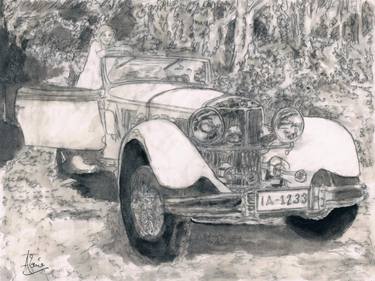 Original Documentary Automobile Paintings by Louis-Francois Alarie