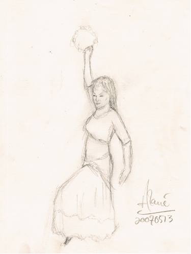 Original Documentary Women Drawings by Louis-Francois Alarie