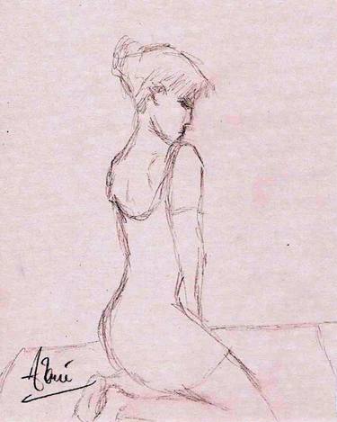 Original Documentary Women Drawings by Louis-Francois Alarie