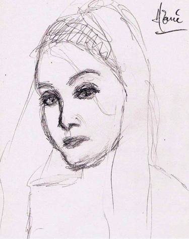 Original Documentary Portrait Drawings by Louis-Francois Alarie