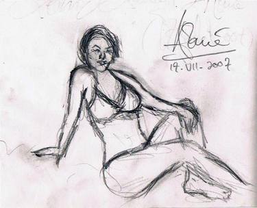 Original Documentary Women Drawings by Louis-Francois Alarie