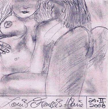 Original Documentary Erotic Drawings by Louis-Francois Alarie