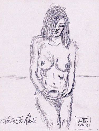 Original Nude Drawings by Louis-Francois Alarie