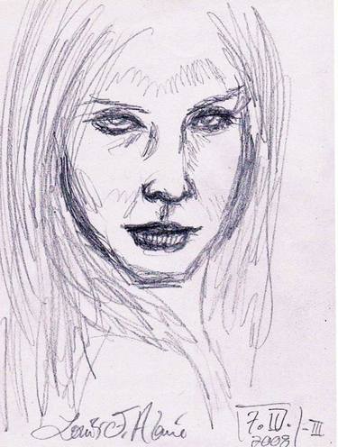 Original Documentary Portrait Drawings by Louis-Francois Alarie