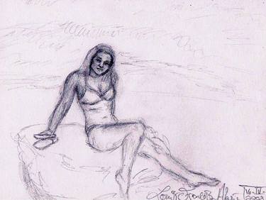 Original Documentary Beach Drawings by Louis-Francois Alarie