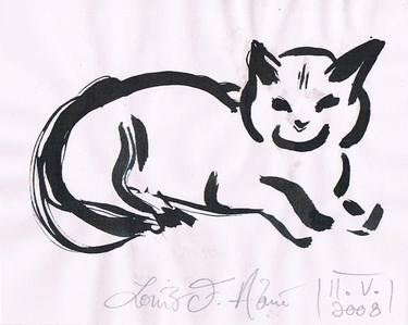 Original Documentary Cats Drawings by Louis-Francois Alarie