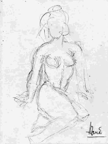 Original Nude Drawings by Louis-Francois Alarie