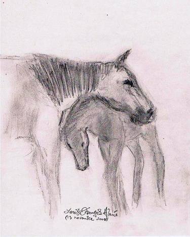 Original Horse Drawings by Louis-Francois Alarie