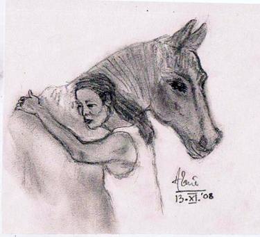 Original Documentary Horse Drawings by Louis-Francois Alarie