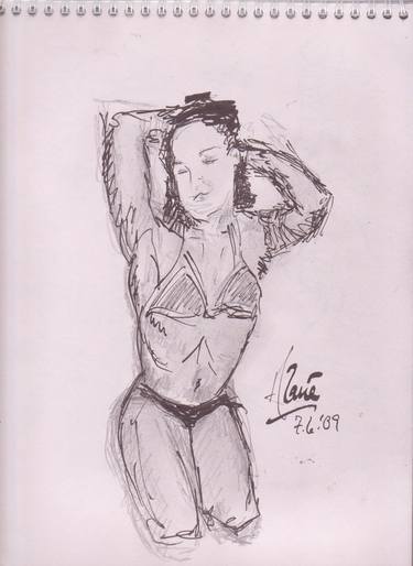 Original Documentary Women Drawings by Louis-Francois Alarie