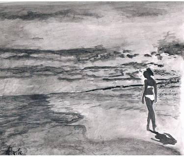 Original Documentary Beach Paintings by Louis-Francois Alarie