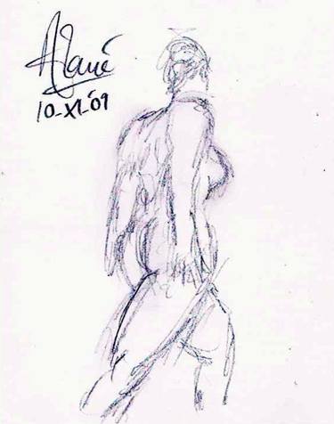 Original Nude Drawings by Louis-Francois Alarie