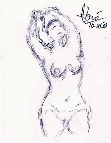 Original Documentary Nude Drawings by Louis-Francois Alarie