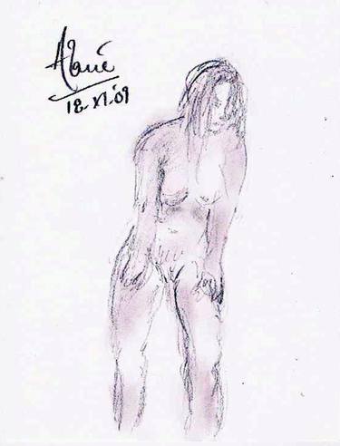 Original Nude Drawings by Louis-Francois Alarie