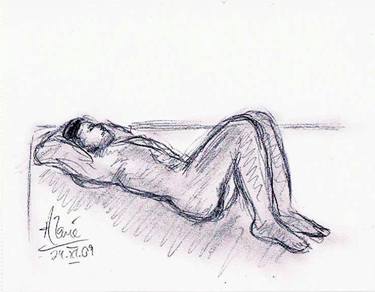 Original Documentary Nude Drawings by Louis-Francois Alarie