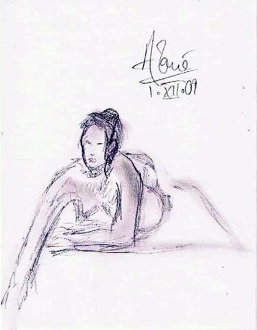 Original Nude Drawings by Louis-Francois Alarie