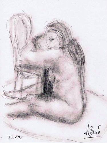 Original Nude Drawings by Louis-Francois Alarie