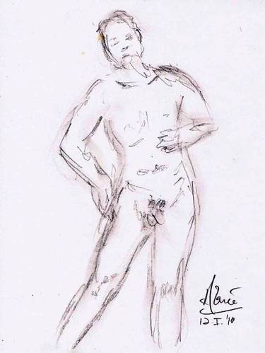 Original Documentary Nude Drawings by Louis-Francois Alarie