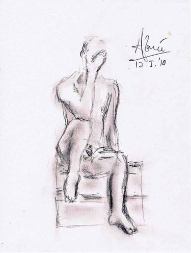 Original Nude Drawings by Louis-Francois Alarie