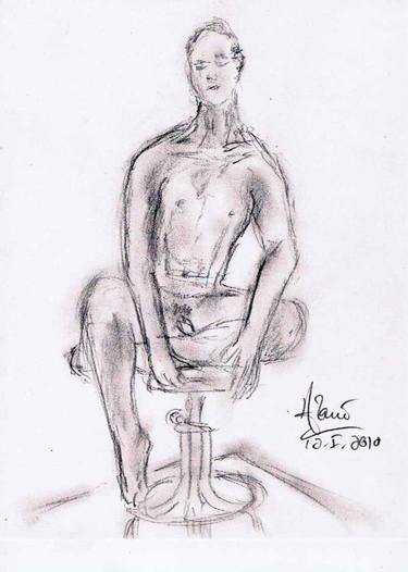 Original Nude Drawings by Louis-Francois Alarie