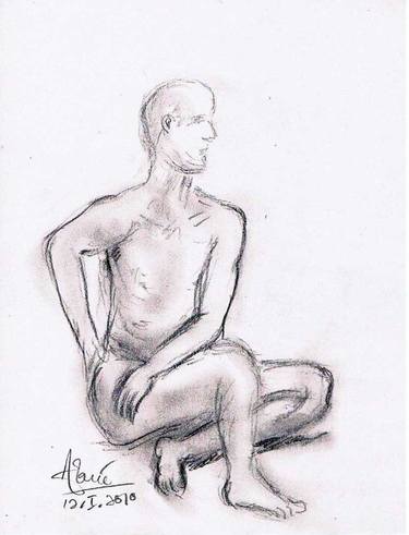 Original Nude Drawings by Louis-Francois Alarie