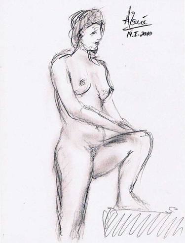 Original Nude Drawings by Louis-Francois Alarie