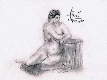 Original Nude Drawings by Louis-Francois Alarie