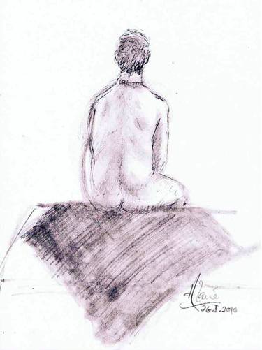 Original Nude Drawings by Louis-Francois Alarie