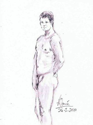 Original Documentary Nude Drawings by Louis-Francois Alarie