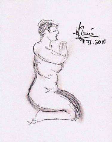 Original Nude Drawings by Louis-Francois Alarie