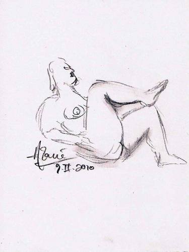 Original Documentary Nude Drawings by Louis-Francois Alarie