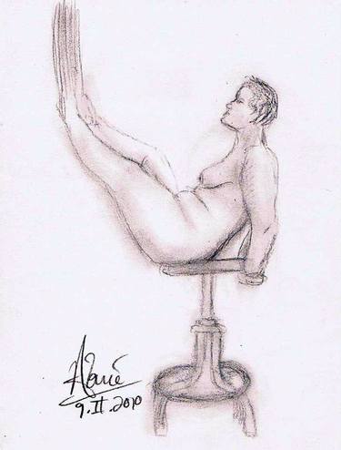 Original Documentary Nude Drawings by Louis-Francois Alarie